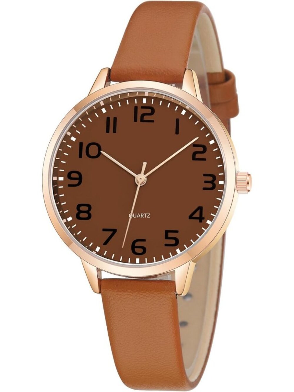 Women's Champagne Dainty Analog Leather Waterproof Small Ladies Wrist Watch